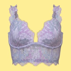 Victoria's Secret Dream Angel Lace Bra Bralette Pink Gray Lavender, Size 36C